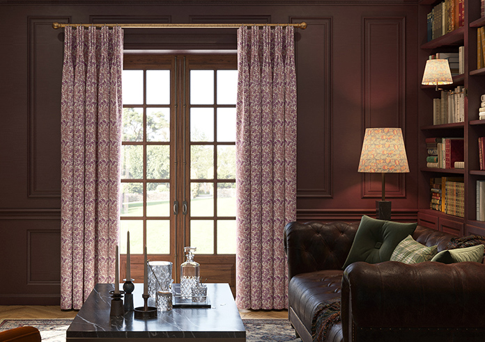 Leaf Vine, Claret - Made to Measure Curtains - Image 3